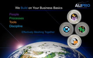 We Build on Your Business BasicsPeopleProcessesToolsDisciplineEffectively Meshing Together