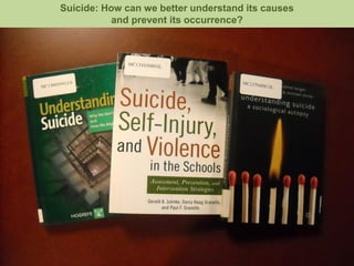 Suicide: How can we better understand its causes
          and prevent its occurrence?
 