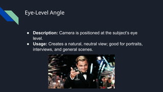 Types of Camera Angles (Steubenville High School Multimedia) | PPTX