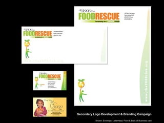 Secondary Logo Development & Branding Campaign Shown: Envelope, Letterhead, Front & Back of Business card 