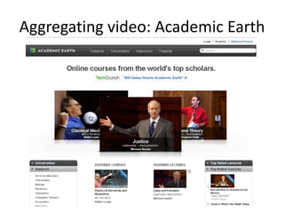 Aggregating video: Academic Earth