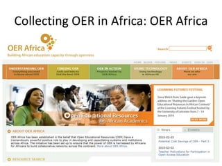 Collecting OER in Africa: OER Africa