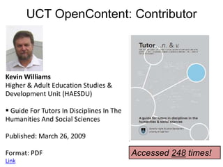 UCT OpenContent: Contributors Jean-Paul van BelleDepartment of Information Systems NGO ICT and e-Readiness Self-Assessment Tool 