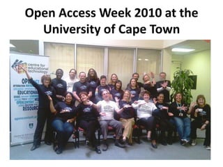 UCT OpenContent: ContributorsMaurice Kibel, Lori Lake,Shirley Pendlebury & Charmaine SmithSouth African Child Gauge 2009/2010 Published: August 2010Format: PDFAccessed 156 times!