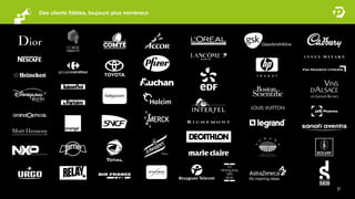 Des clients ﬁdèles, toujours plus nombreux




                                             21
 