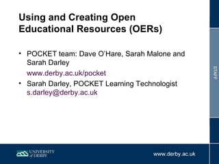 Using and Creating Open Educational Resources (OERs) ,[object Object],[object Object],[object Object]