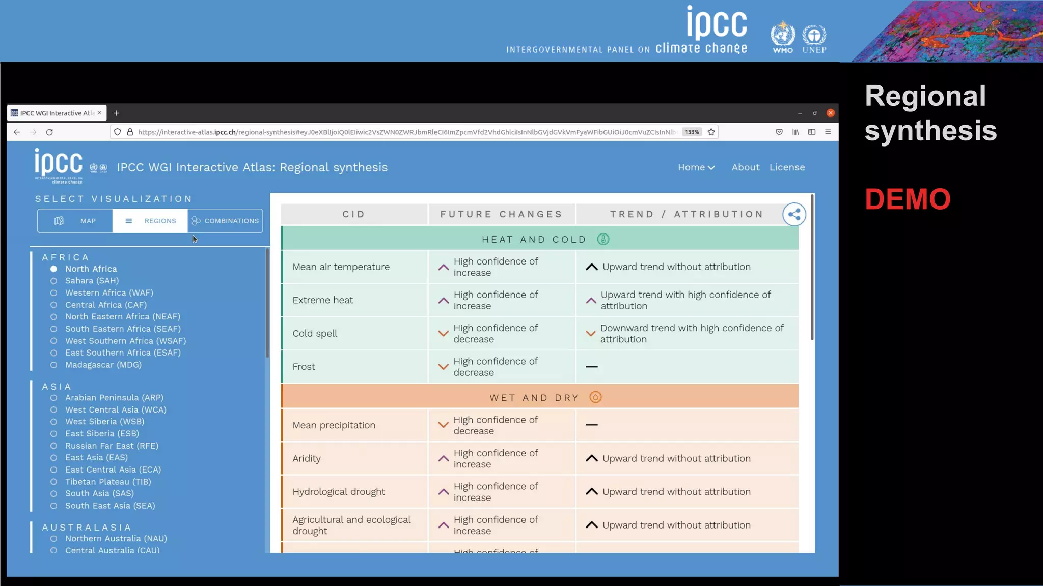 Regional
synthesis
DEMO
 