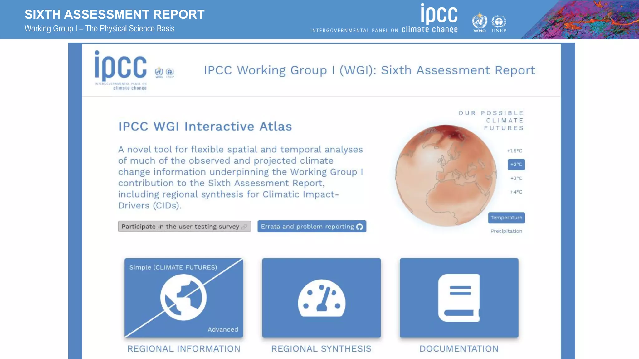 SIXTH ASSESSMENT REPORT
Working Group I – The Physical Science Basis
1
 