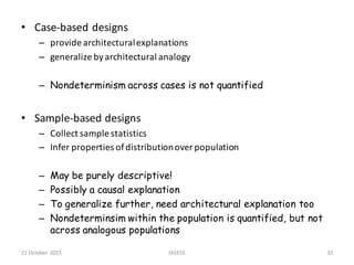 • Case-based	designs
– provide architecturalexplanations
– generalize	by	architectural	analogy
– Nondeterminism across cas...