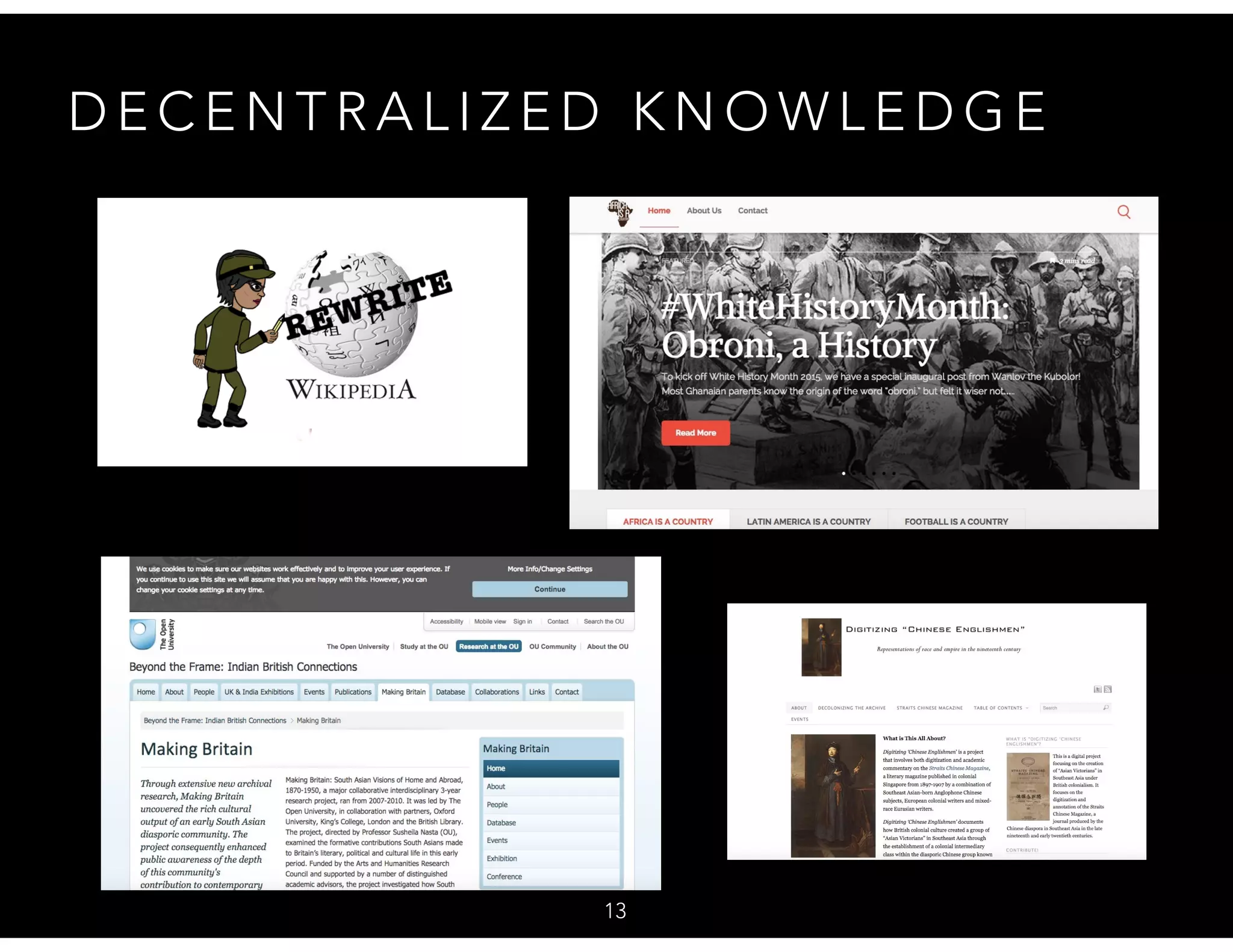 D E C E N T R A L I Z E D K N O W L E D G E
13
 