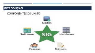INTRODUÇÃO
COMPONENTES DE UM SIG
 
