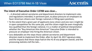 The intent of Executive Order 13788 was clear...
• …it directed cabinet secretaries and department directors to implement ...