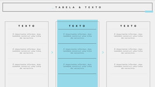 _ T A B E L A & T E X T O
> >
T E X T O T E X T O T E X T O
É i m p o r t a n t e i n f o r m a r , m a s
t a m b é m c o n s t r u i r u m a l i n h a
d e r a c i o c í n i o .
É i m p o r t a n t e i n f o r m a r , m a s
t a m b é m c o n s t r u i r u m a l i n h a
d e r a c i o c í n i o .
É i m p o r t a n t e i n f o r m a r , m a s
t a m b é m c o n s t r u i r u m a l i n h a
d e r a c i o c í n i o .
É i m p o r t a n t e i n f o r m a r , m a s
t a m b é m c o n s t r u i r u m a l i n h a
d e r a c i o c í n i o .
É i m p o r t a n t e i n f o r m a r , m a s
t a m b é m c o n s t r u i r u m a l i n h a
d e r a c i o c í n i o .
É i m p o r t a n t e i n f o r m a r , m a s
t a m b é m c o n s t r u i r u m a l i n h a
d e r a c i o c í n i o .
É i m p o r t a n t e i n f o r m a r , m a s
t a m b é m c o n s t r u i r u m a l i n h a
d e r a c i o c í n i o .
É i m p o r t a n t e i n f o r m a r , m a s
t a m b é m c o n s t r u i r u m a l i n h a
d e r a c i o c í n i o .
É i m p o r t a n t e i n f o r m a r , m a s
t a m b é m c o n s t r u i r u m a l i n h a
d e r a c i o c í n i o .
 