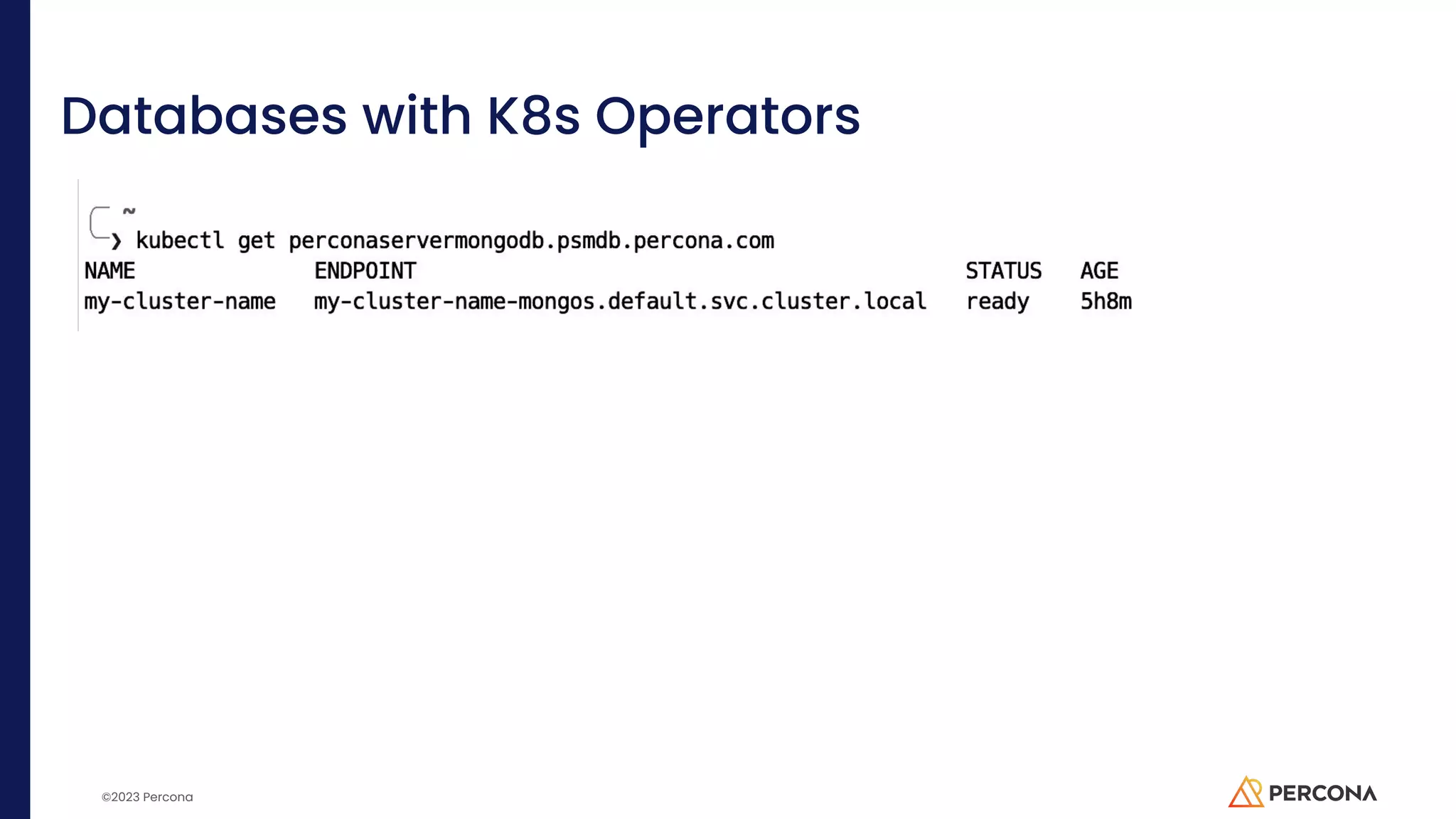 ©2023 Percona Databases with K8s Operators 