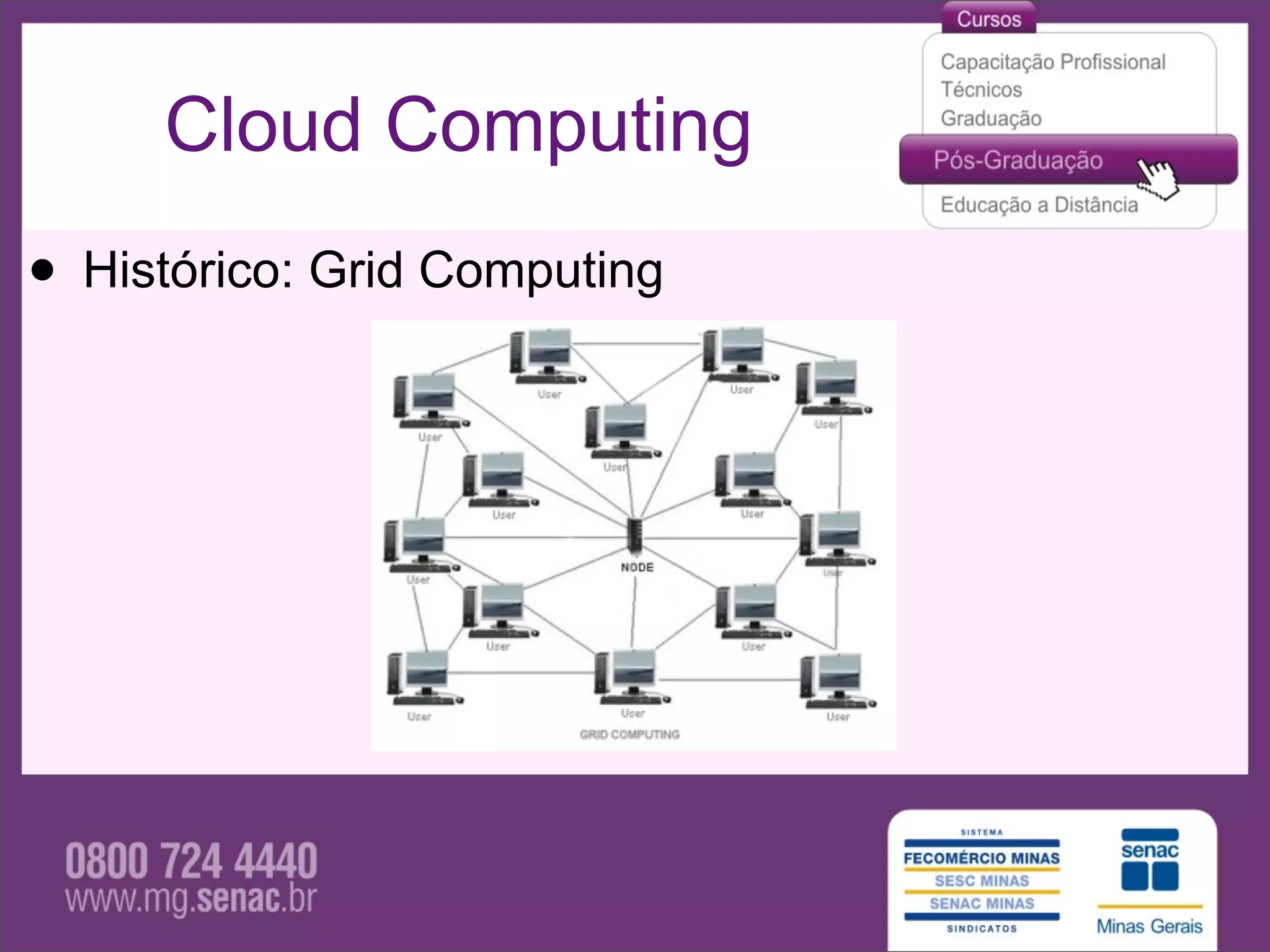 Cloud Computing
• Histórico: Grid Computing
 