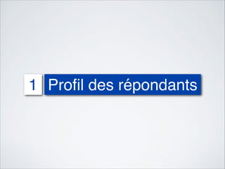 1 Proﬁl des répondants

 