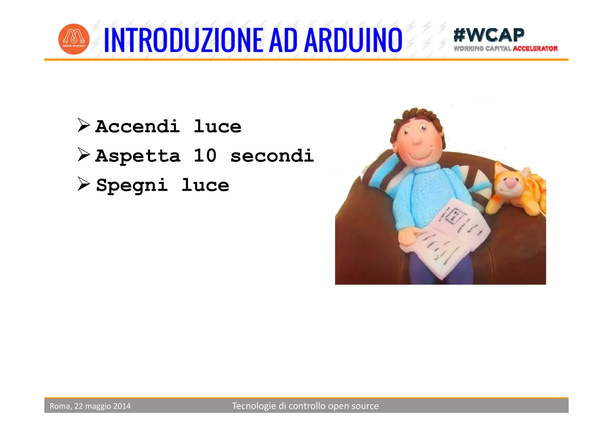 Accendi luce
Aspetta 10 secondi
Spegni luce
Roma, 22 maggio 2014 Tecnologie di controllo open source
 