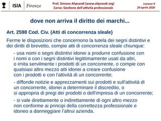 I marchi e gli altri segni distintivi (ISIA Firenze, aprile 2020) Slide 36