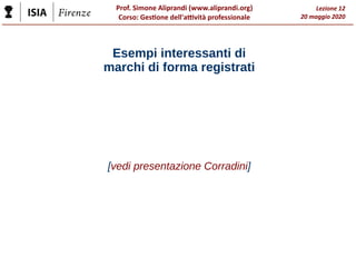 Prof. Simone Aliprandi (www.aliprandi.org)
Corso: Gestione dell'attività professionale
Lezione 12
20 maggio 2020
Esempi in...
