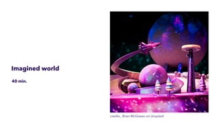 Imagined world
40 min.


credits_ Brian McGowan on Unsplash
 