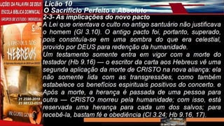 Slides Licao 10, Central Gospel, O Sacrificio Perfeito e Absoluto.pptx