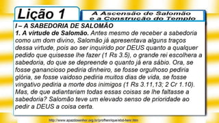 EBD  Classe Adultos – Lição 1 – A ascensão de Salomão e a construção do  templo – AD RioLargo