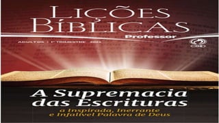 Slideshare Lição 4, A Estrutura da Bíblia, 1Tr22, Pr Henrique, EBD NA TV