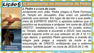 Slides Licao 6, CPAD, O Avivamento no Ministerio de Pedro, 1Tr23, Pr Henrique.pptx