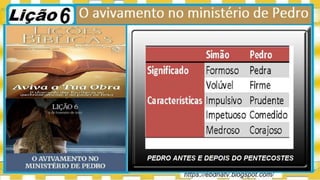 Slides Licao 6, CPAD, O Avivamento no Ministerio de Pedro, 1Tr23, Pr Henrique.pptx