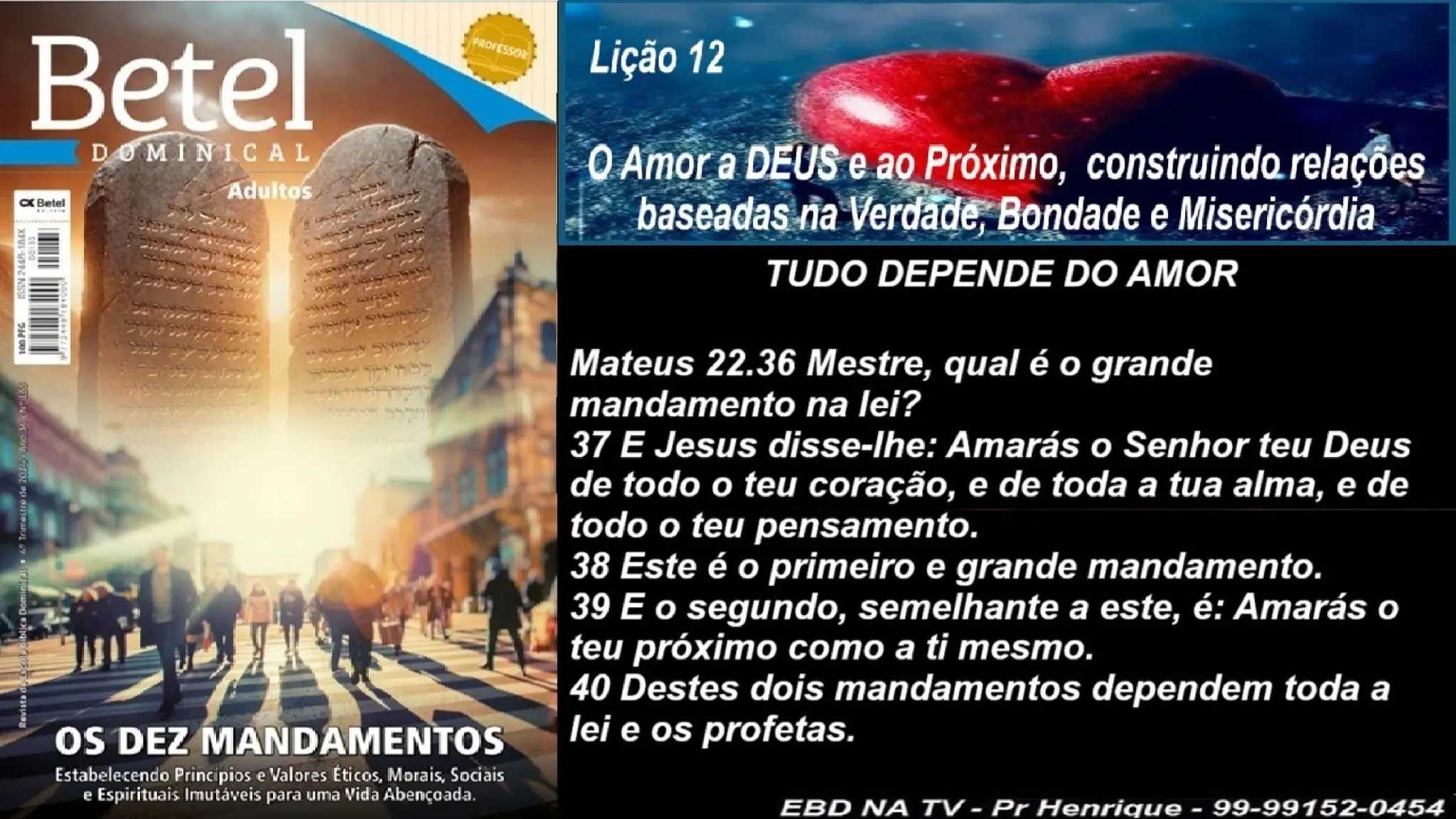 Slides Lição 12, Betel, O Amor A Deus E Ao Próximo, 4TR24.pptx