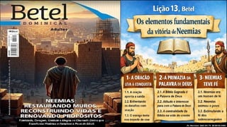 Slides Lição 13, Betel, Os elementos fundamentais da vitória de Neemias, 2Tr26.pptx