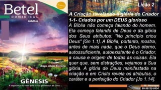 Slides Lição 2, Betel, A Criação revelando a glória do Criador, 2Tr23.pptx