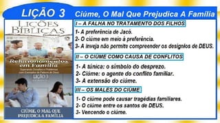 Slides Lição 3, CPAD, Ciúme, o Mal que Prejudica a Família, 2Tr23, Pr Henrique.pptx