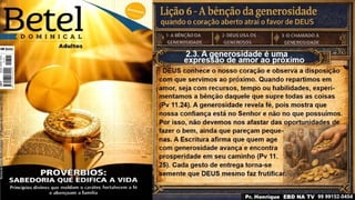 Slides Lição 6, Betel, A bênção da generosidade - quando o coração aberto atrai o favor de Deus, 3Tr26.pptx