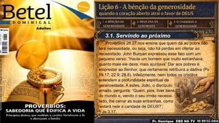 Slides Lição 6, Betel, A bênção da generosidade - quando o coração aberto atrai o favor de Deus, 3Tr26.pptx