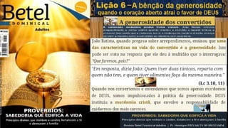Slides Lição 6, Betel, A bênção da generosidade - quando o coração aberto atrai o favor de Deus, 3Tr26.pptx