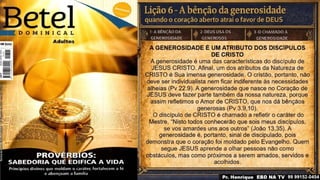 Slides Lição 6, Betel, A bênção da generosidade - quando o coração aberto atrai o favor de Deus, 3Tr26.pptx