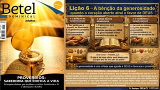 Slides Lição 6, Betel, A bênção da generosidade - quando o coração aberto atrai o favor de Deus, 3Tr26.pptx