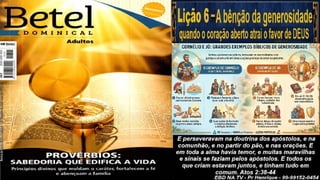 Slides Lição 6, Betel, A bênção da generosidade - quando o coração aberto atrai o favor de Deus, 3Tr26.pptx