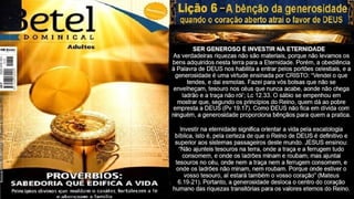Slides Lição 6, Betel, A bênção da generosidade - quando o coração aberto atrai o favor de Deus, 3Tr26.pptx