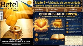 Slides Lição 6, Betel, A bênção da generosidade - quando o coração aberto atrai o favor de Deus, 3Tr26.pptx