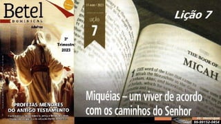 Slides de Estudos Bíblicos, Slides Revista Dominical Betel, Slides Lições  Bíblicas CPAD: Lição 7 - A Coerência entre a Vida Interior e a Prática  Externa