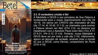 Slides Lição 8, Betel, A fidelidade e o temor, características que geram confiança, 2Tr26.pptx