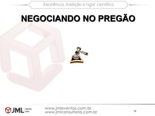 12
NEGOCIANDO NO PREGÃO
 