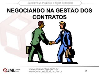 26
NEGOCIANDO NA GESTÃO DOS
CONTRATOS
 