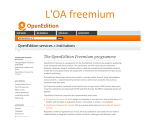 L'OA freemium
 