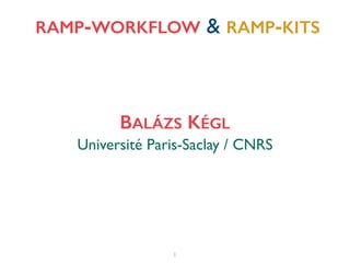 RAMP-WORKFLOW & RAMP-KITS
1
Université Paris-Saclay / CNRS
BALÁZS KÉGL
Center for Data Science
Paris-Saclay
 