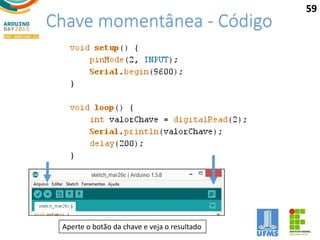 Chave momentânea - Código
59
Aperte o botão da chave e veja o resultado
 