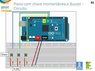 Piano com chave momentânea e Buzzer -
Circuito
61
5V GND
234
Chave
R 10K
 