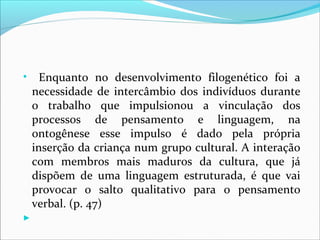 pensamento verbal vygotsky